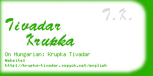 tivadar krupka business card